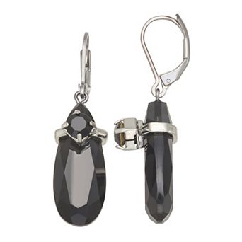 Simply Vera Vera Wang Jet Tone Leverback Teardrop Earrings