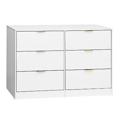 Pnronnc 6 Drawer Dresser Large Storage Cabinet for Modern Home