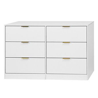 Pnronnc 6 Drawer Dresser Large Storage Cabinet for Modern Home