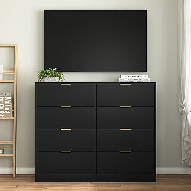 Pnronnc 8 Drawer Dresser Sleek Dresser Large Storage Capacity with Large Storage