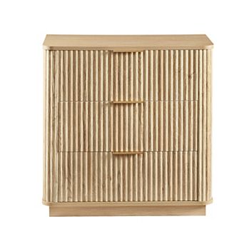 Pnronnc 3 Drawer Chest of Drawers Wave Design Compact Dresser No Handle Dresser