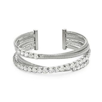Simply Vera Vera Wang Silver Tone Spring Omega Chain Cuff Bracelet