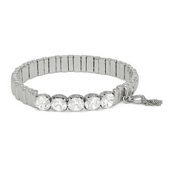 Simply Vera Vera Wang Silver Tone Omega Chain Stretch Bracelet