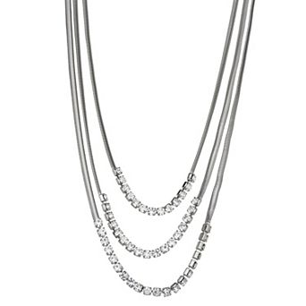 Simply Vera Vera Wang Silver Tone Long Multi-Row Layered Frontal Necklace