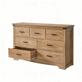 Pnronnc Farmhouse 7 Drawer Dresser for Bedroom Modern Organizer Cabinet with Spacious Drawers