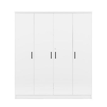 Pnronnc Clothing Wardrobe Modern 4 Door Wardrobe with Locking Drawer