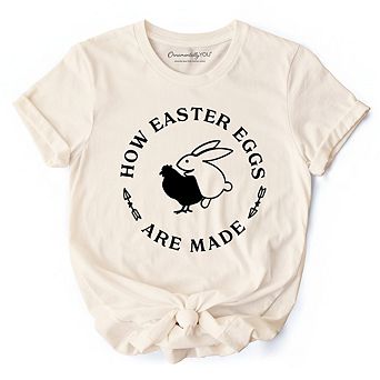 Bold Funny Easter Bunny Sarcastic T-Shirt, How Easter Eggs Are Made Tee