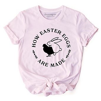 Bold Funny Easter Bunny Sarcastic T-Shirt, How Easter Eggs Are Made Tee