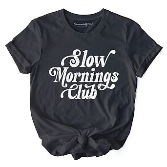 Slow Mornings Club T-Shirt, Cozy Vintage Aesthetic Tee