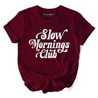 Slow Mornings Club T-Shirt, Cozy Vintage Aesthetic Tee