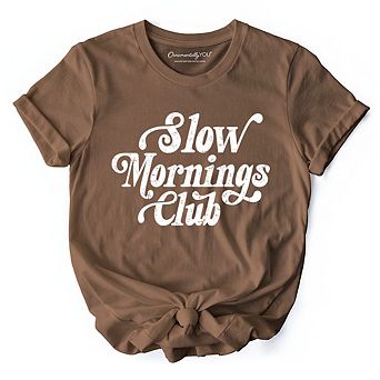 Slow Mornings Club T-Shirt, Cozy Vintage Aesthetic Tee