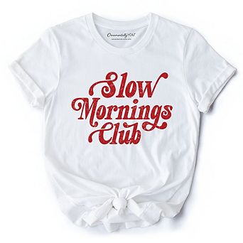 Slow Mornings Club T-Shirt, Cozy Vintage Aesthetic Tee
