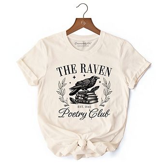 The Raven Poetry Club Edgar Allan Poe T-Shirt, Dark Academia Bookish Tee
