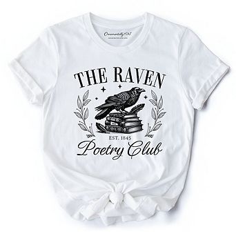 The Raven Poetry Club Edgar Allan Poe T-Shirt, Dark Academia Bookish Tee