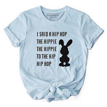 Minimalist Easter Bunny Funny Retro T-Shirt, I Said A Hip Hop The Hippie Tee