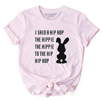 Minimalist Easter Bunny Funny Retro T-Shirt, I Said A Hip Hop The Hippie Tee