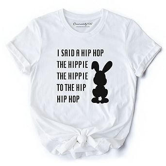 Minimalist Easter Bunny Funny Retro T-Shirt, I Said A Hip Hop The Hippie Tee