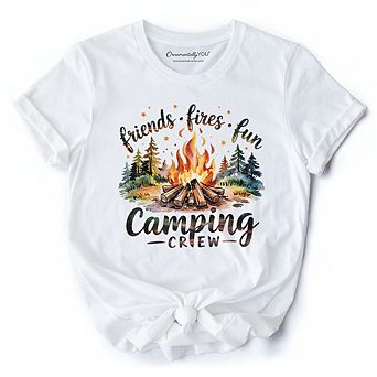 Camping Crew Campfire T-Shirt, Friends Fires Fun Outdoor Tee