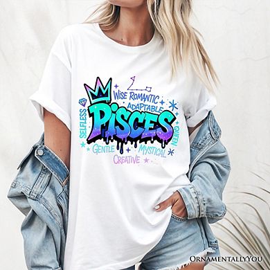 Pisces Graffiti Zodiac T-Shirt, Street Style Astrology Horoscope Tee