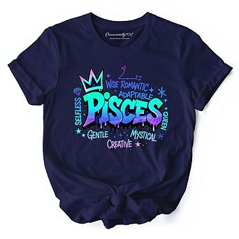Pisces Graffiti Zodiac T-Shirt, Street Style Astrology Horoscope Tee