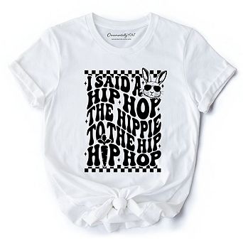 Funny Easter Bunny Retro Hip Hop T-Shirt, I Said A Hip Hop The Hippie Tee