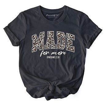 Made For More Christian T-Shirt, Ephesians 2:10 Leopard Faith Bible Verse Easter Tee