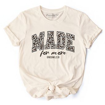 Made For More Christian T-Shirt, Ephesians 2:10 Leopard Faith Bible Verse Easter Tee