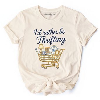 I’d Rather Be Thrifting T-Shirt, Vintage Thrift Shop Lover Tee
