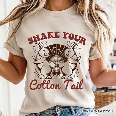 Funny Disco Easter Bunny T-Shirt, Shake Your Cotton Tail Retro Tee