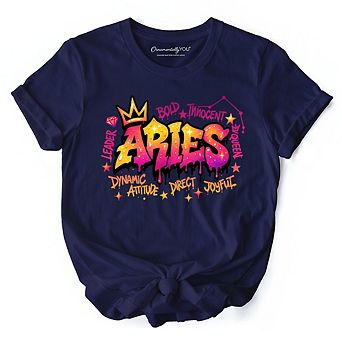 Aries Graffiti Zodiac T-Shirt, Street Style Astrology Horoscope Tee
