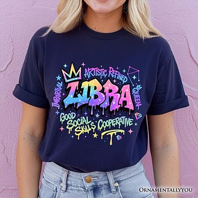 Libra Graffiti Zodiac T-Shirt, Street Style Astrology Horoscope Tee
