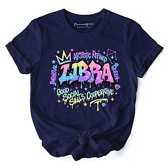 Libra Graffiti Zodiac T-Shirt, Street Style Astrology Horoscope Tee
