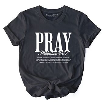 Pray Philippians 4:6-7 Christian T-Shirt, Bible Verse Faith Tee