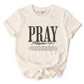 Pray Philippians 4:6-7 Christian T-Shirt, Bible Verse Faith Tee