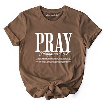 Pray Philippians 4:6-7 Christian T-Shirt, Bible Verse Faith Tee