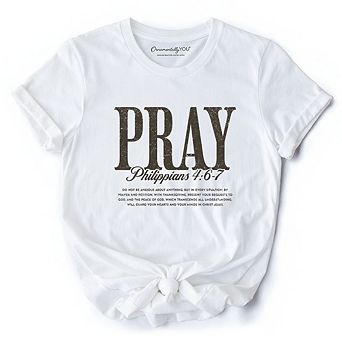 Pray Philippians 4:6-7 Christian T-Shirt, Bible Verse Faith Tee