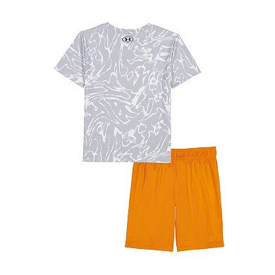 Boys 4-7 Under Armour Short Sleeve Printed Top & Shorts Set