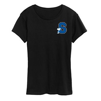 Women's Peanut Snoopy Collegiate Letter Graphic Tee