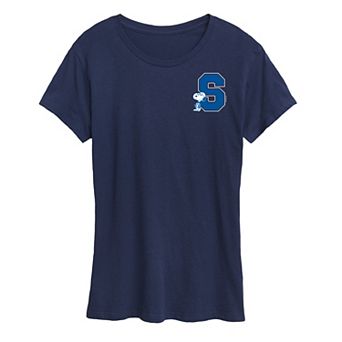 Women's Peanut Snoopy Collegiate Letter Graphic Tee