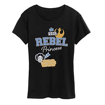 Women's Star Wars Princess Leia Rebel Patches Graphic Tee