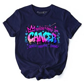 Cancer Graffiti Zodiac T-Shirt, Street Style Astrology Horoscope Tee