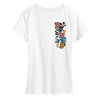 Women's Disney's Mickey & Donald Patch Logo Graphic Tee