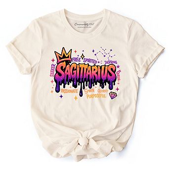 Sagittarius Graffiti Zodiac T-Shirt, Street Style Astrology Horoscope Tee