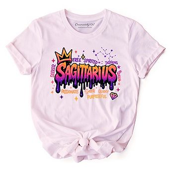 Sagittarius Graffiti Zodiac T-Shirt, Street Style Astrology Horoscope Tee