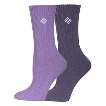 Women's Columbia Super Soft Cable Knit 2-Pack Crew Socks