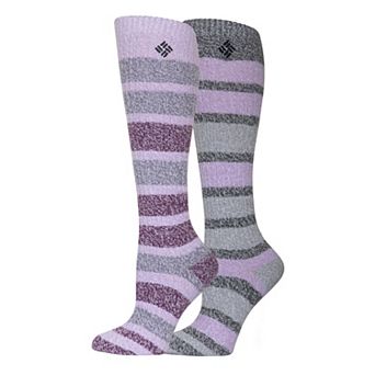 Women's Columbia Super Soft Stripe Knee High 2-Pack Socks