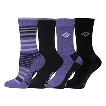 Women's Columbia Moisture Control Stripe Crew Socks 4-Pack