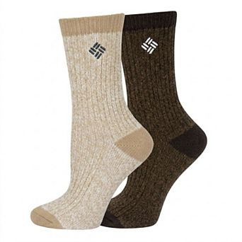 Women's Columbia Super Soft Marl Rib Crew Socks 2-Pack
