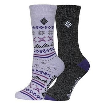 Women's Columbia Fair Isle Medium Weight Thermal Crew Socks 2-Pack