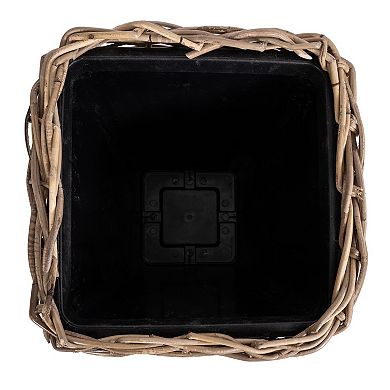 Saboga Home™ Square Tapered Planter with Black Plastic Insert